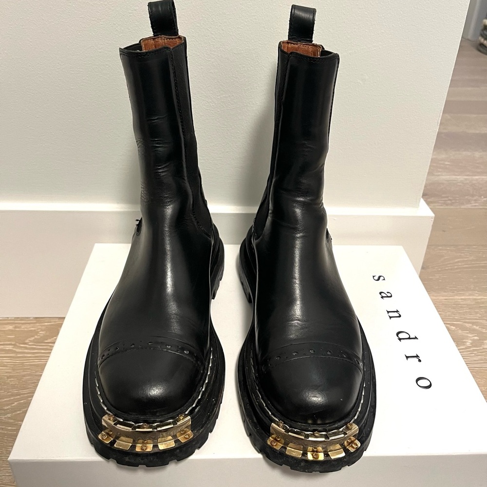 Sandro leather ankle boot